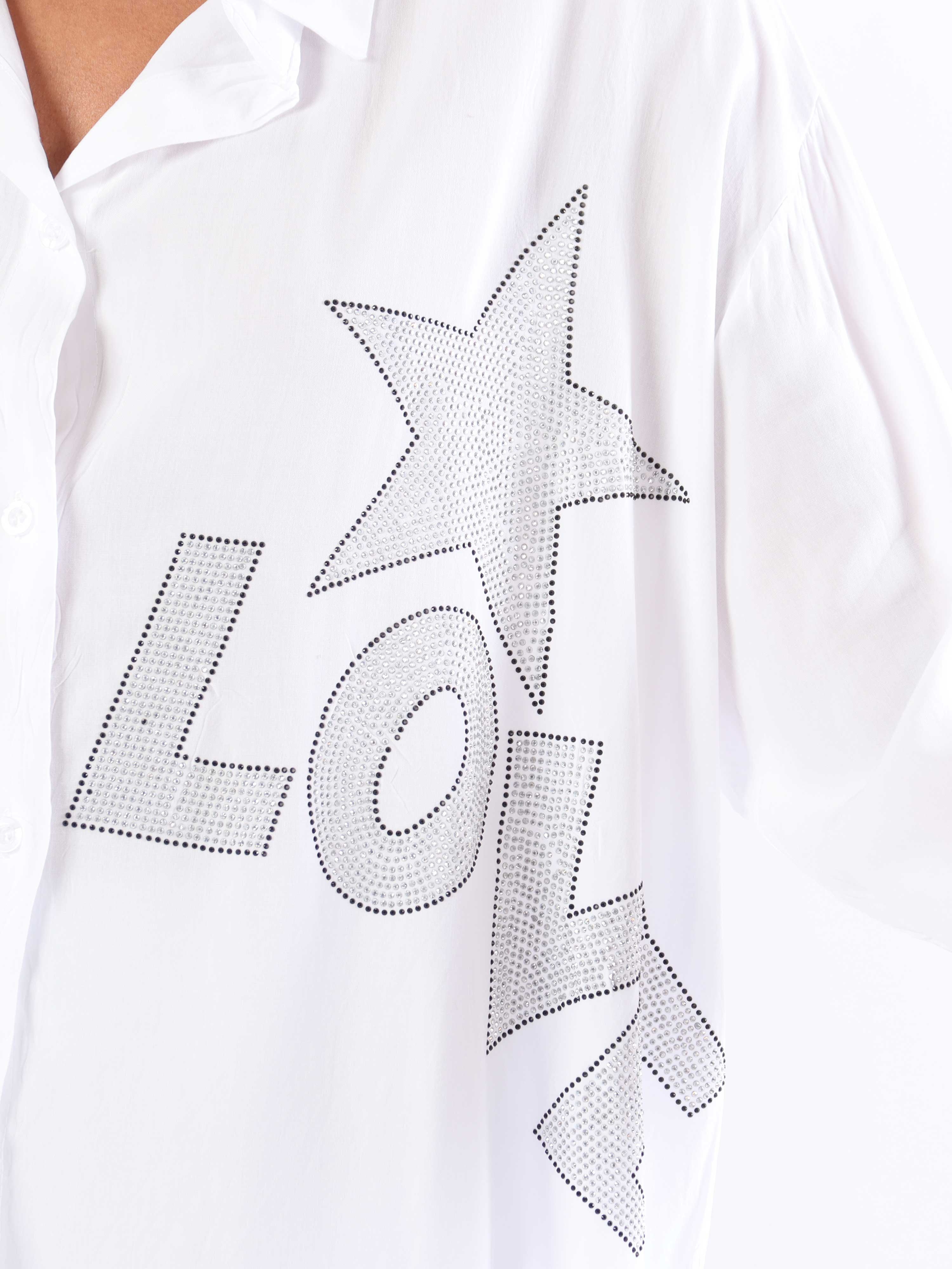 Love - Plus size-skjorta i viskos med ränder och stjärnor